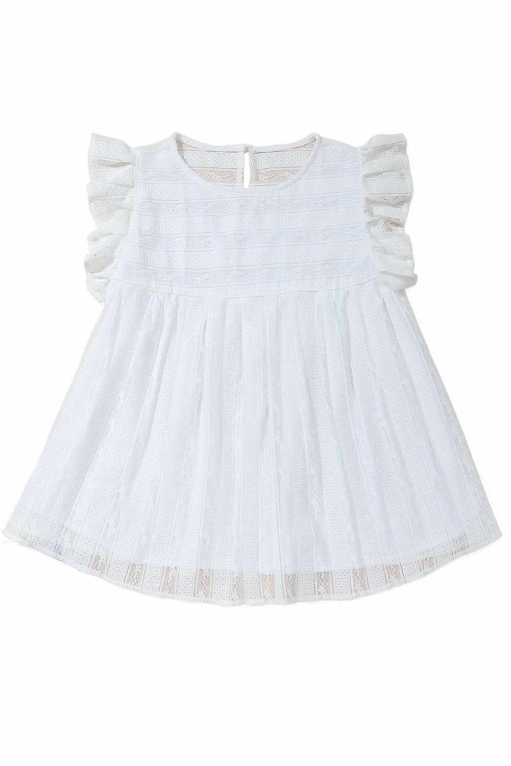 White Ruffled Lace Flowy Tank Top - Love Salve
