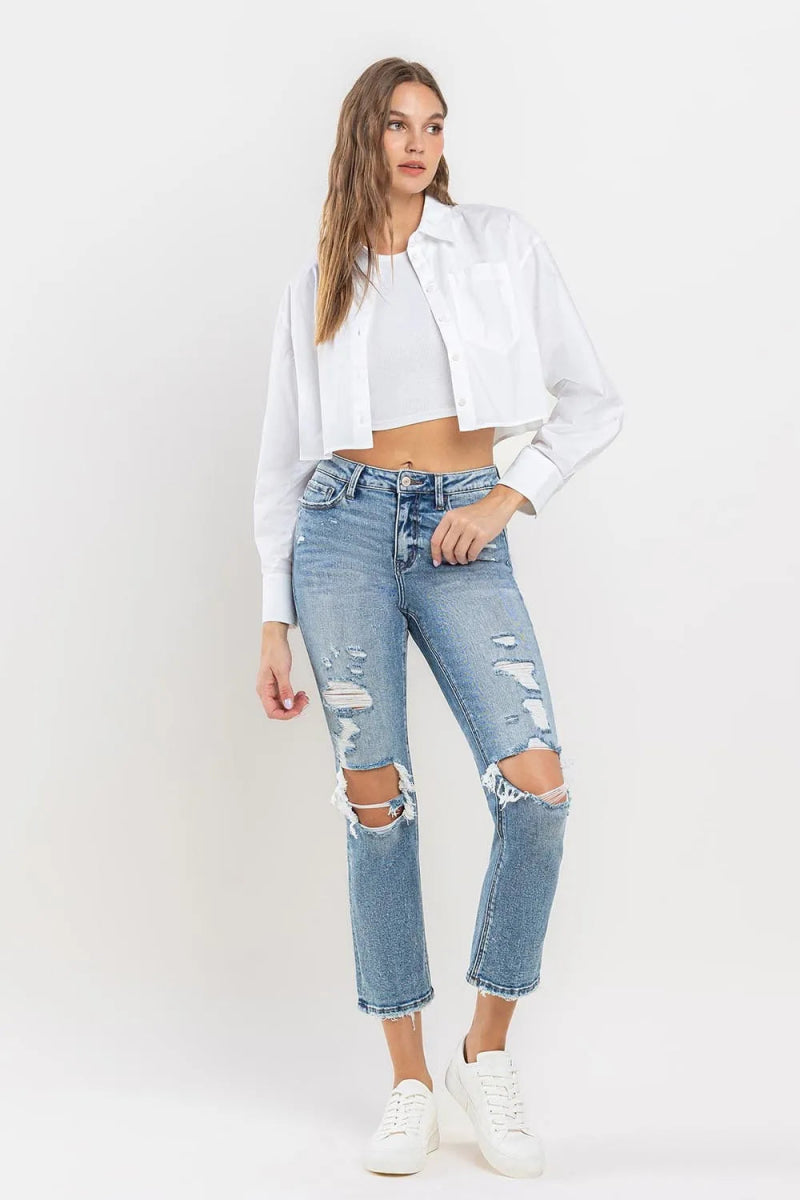 Lovervet Full Size High Rise Slim Straight Jeans for Women - Love Salve