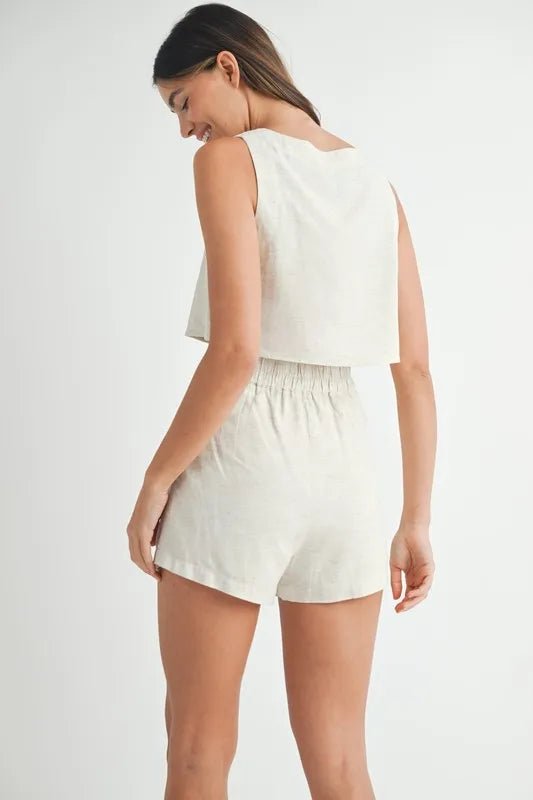 MABLE Sleeveless Crop Top and Shorts Set - Love Salve