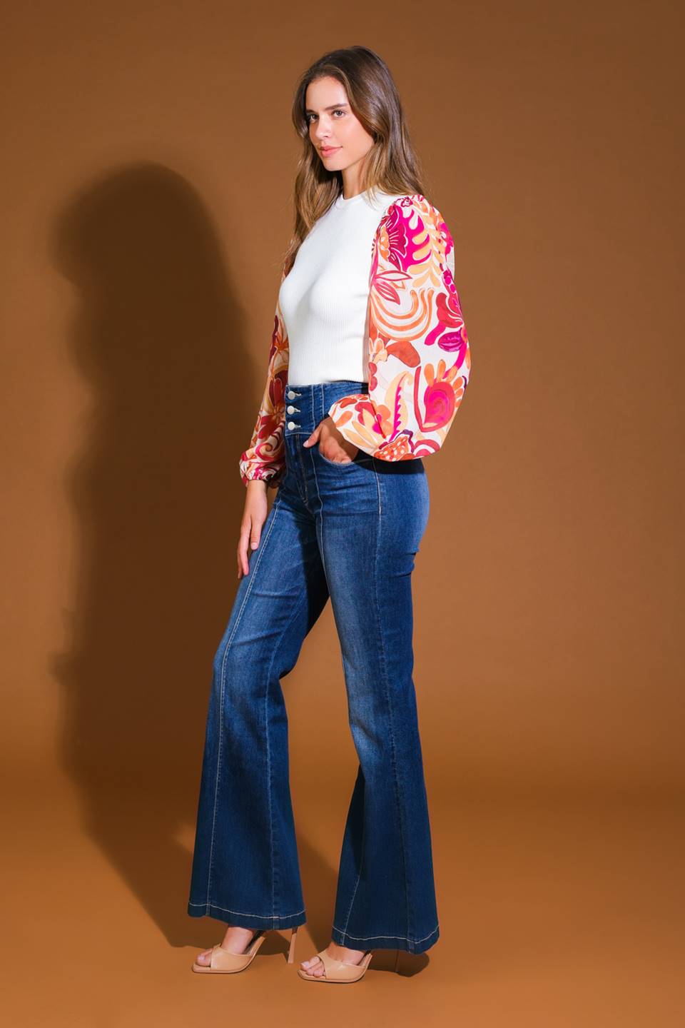 MAJESTIC FLOW SWEATER WOVEN TOP - Love Salve