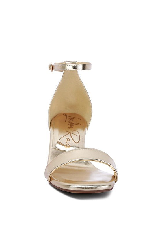 Makena Metallic Block Heel Sandals for Elegant Occasions - Love Salve