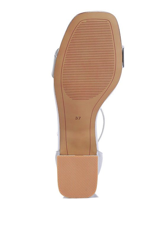 Makena Metallic Block Heel Sandals for Elegant Occasions - Love Salve