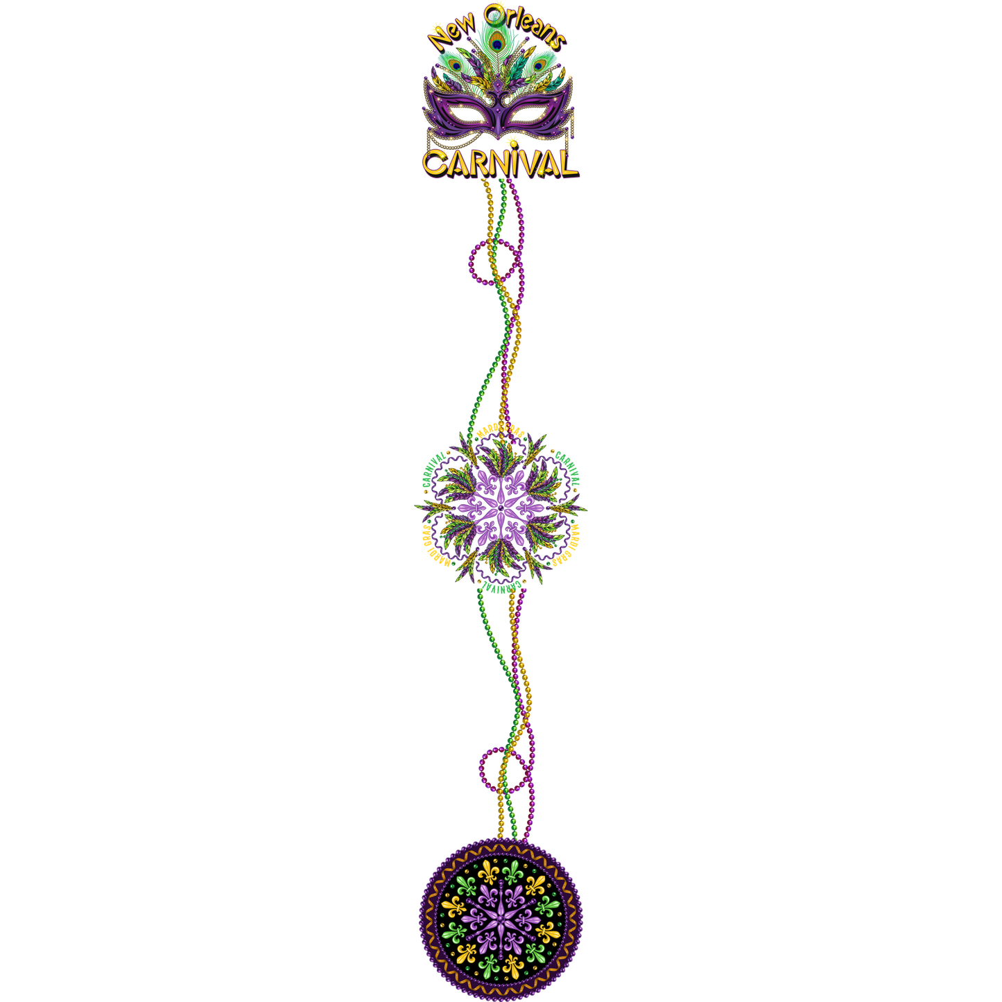 Carnivale Mardi Gras Handmade Leggings with Pockets