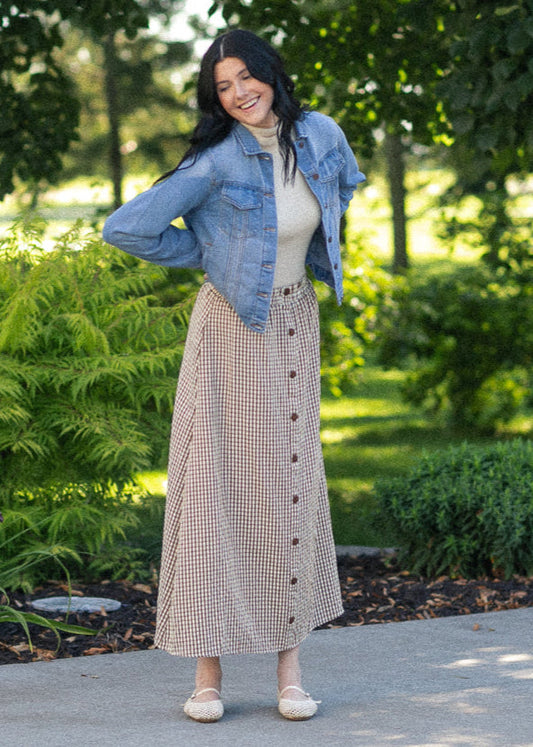 McKenna Gingham Maxi Skirt Inherit Co.