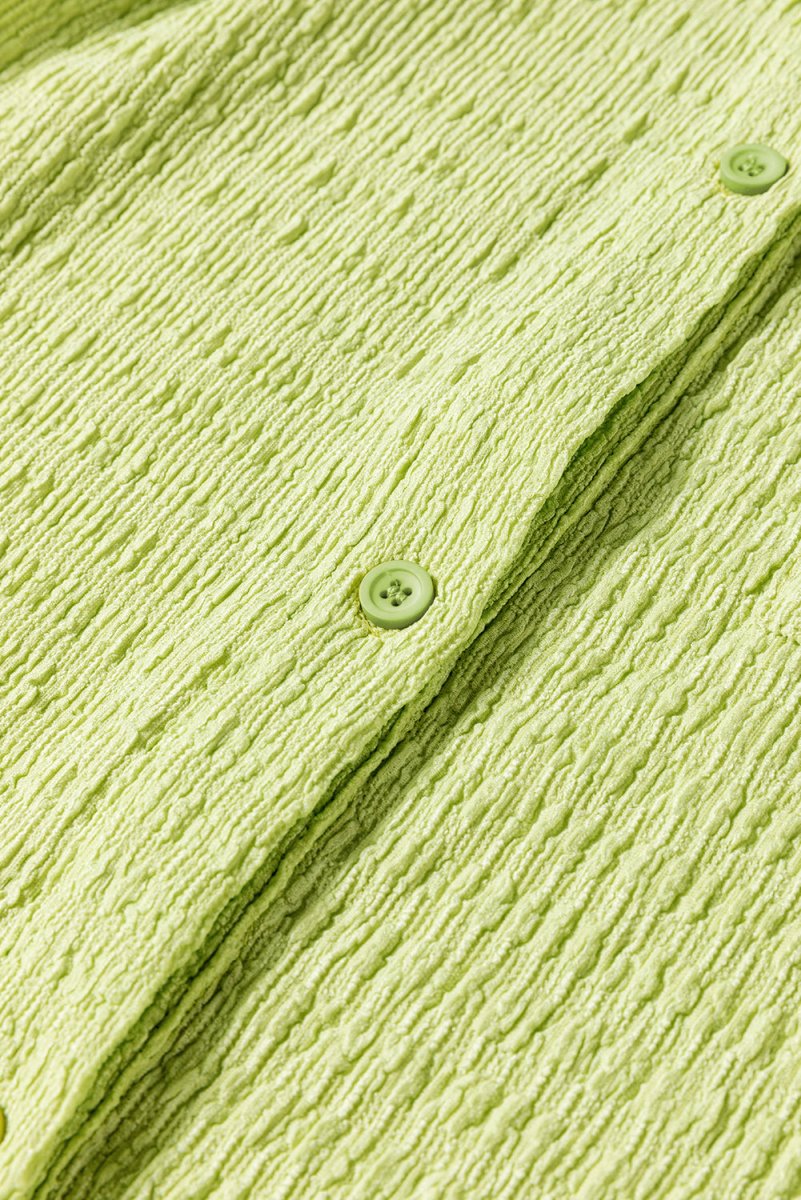 Meadow Mist Green Textured Short Sleeve Pocket Romper - Love Salve