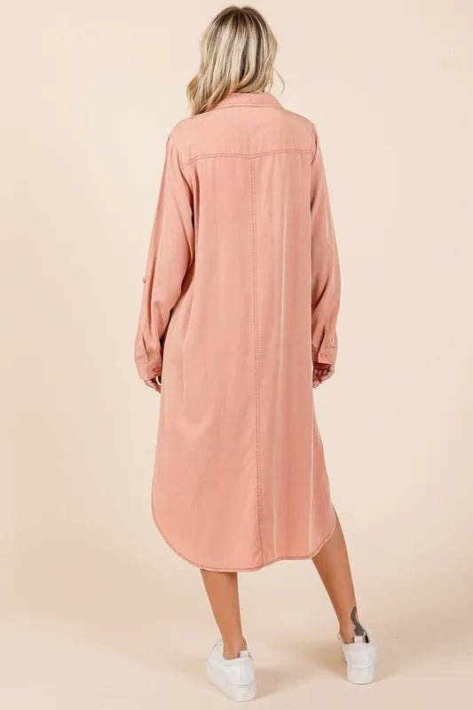 Mittoshop Button Down Long Sleeve Shirt Dress for Women - Love Salve
