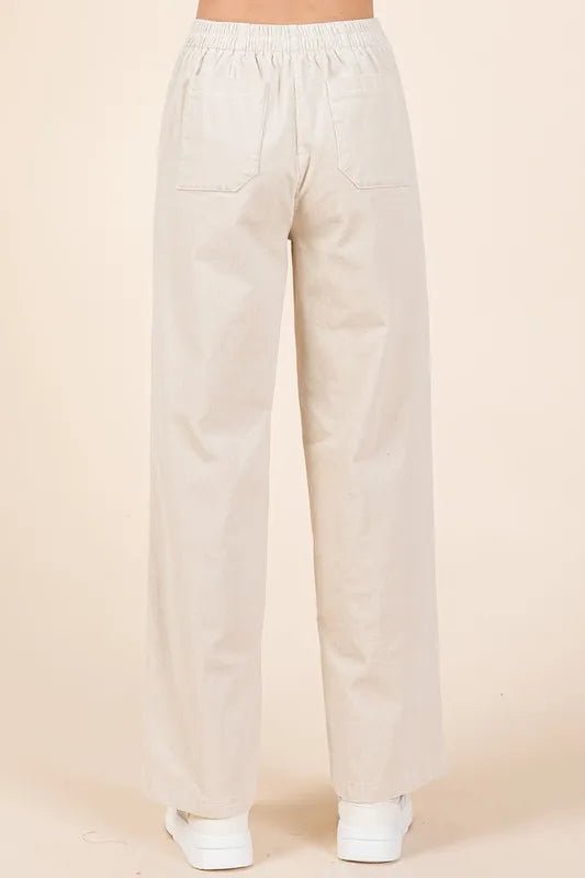 Mittoshop Corduroy Back Elastic Waist Pants for Women - Love Salve