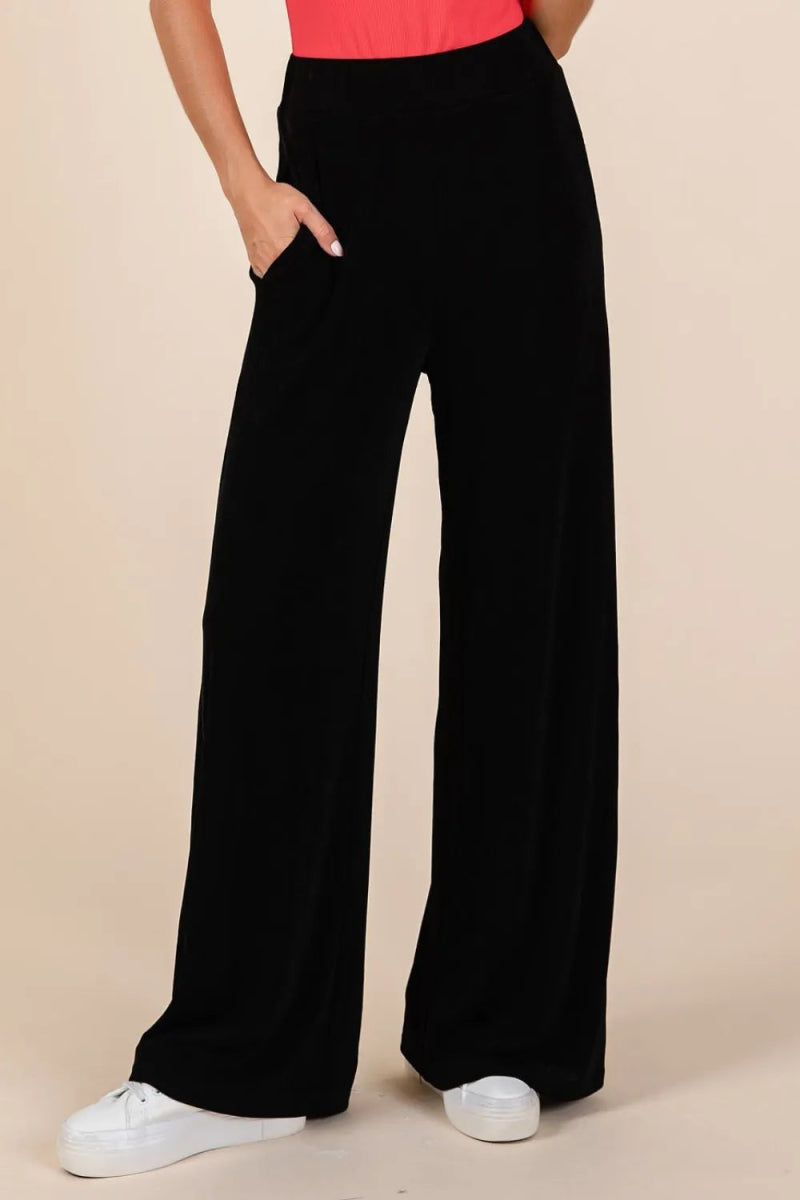 Mittoshop Elastic Waist Pants with Side Pockets for Comfort - Love Salve