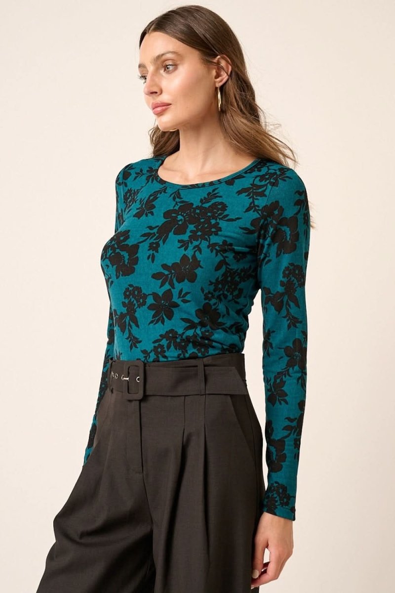Mittoshop Flower Print Long Sleeve Knit Top - Love Salve
