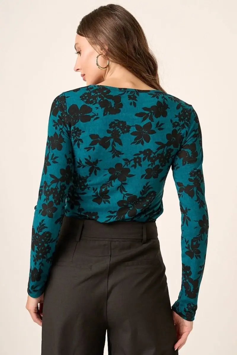 Mittoshop Flower Print Long Sleeve Knit Top - Love Salve