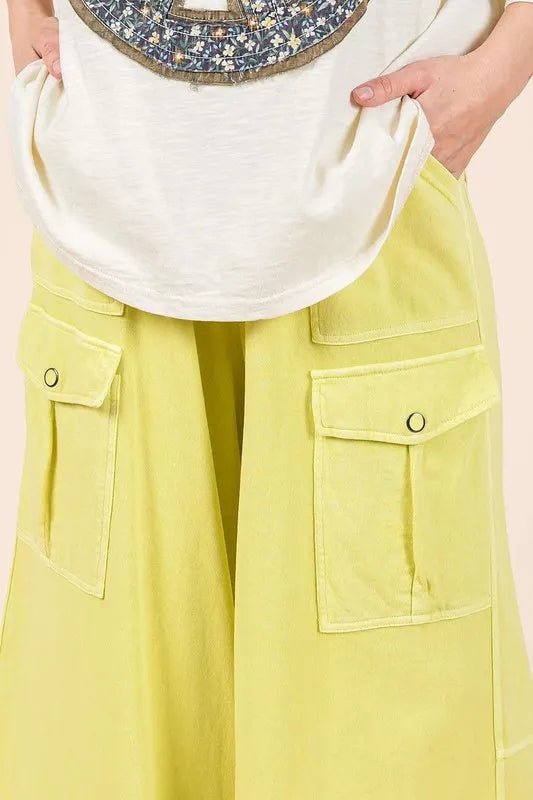 Mittoshop French Terry Cargo Wide Leg Pants for Women - Love Salve