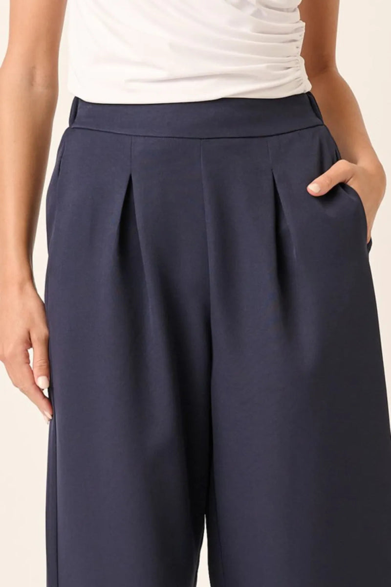 Mittoshop Inverted Pleat Detail Wide Leg Pants for Women - Love Salve