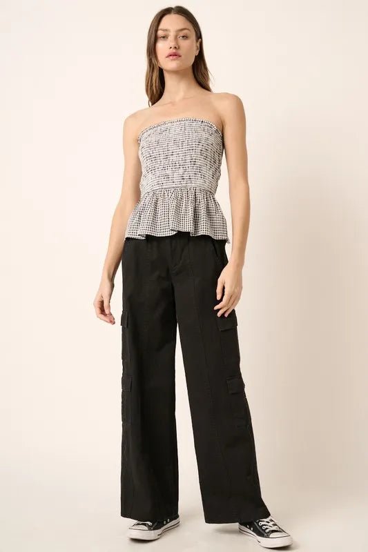 Mittoshop Low Rise Elastic Cover Waistband Cargo Pants - Love Salve