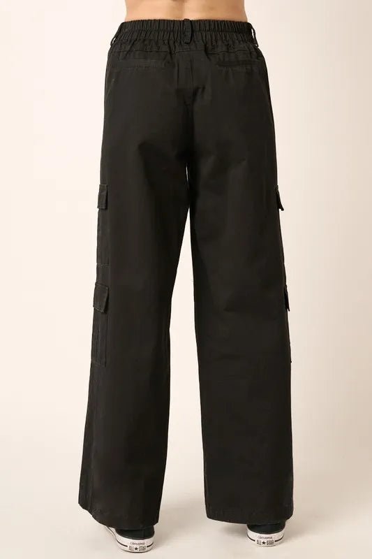 Mittoshop Low Rise Elastic Cover Waistband Cargo Pants - Love Salve