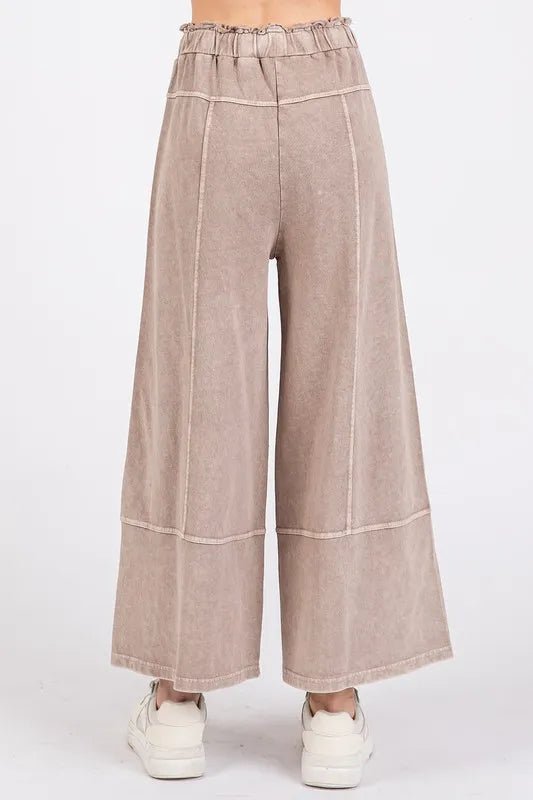 Mittoshop Mineral Wash Seam French Terry Wide Leg Pants - Love Salve