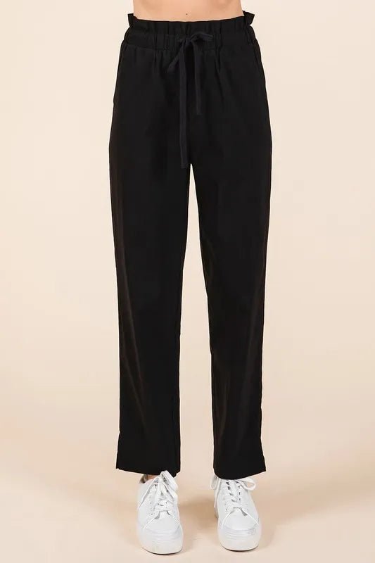 Mittoshop Paperbag Waist Tapered Straight Pants for Women - Love Salve