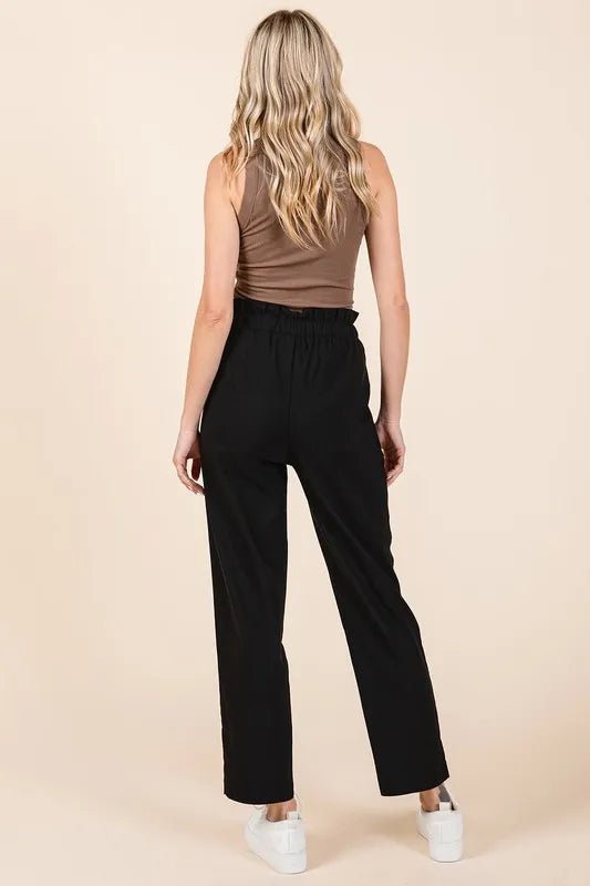 Mittoshop Paperbag Waist Tapered Straight Pants for Women - Love Salve