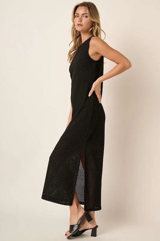 Mittoshop Side Slit Round Neck Sleeveless Dress for Women - Love Salve