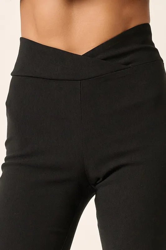 Mittoshop Surplice V Waist Flare Pants for Chic Style - Love Salve