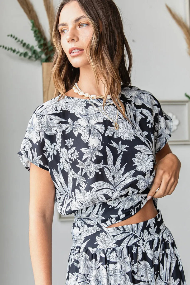 Mittoshop Tropical Print Top and Skirt Set - Love Salve