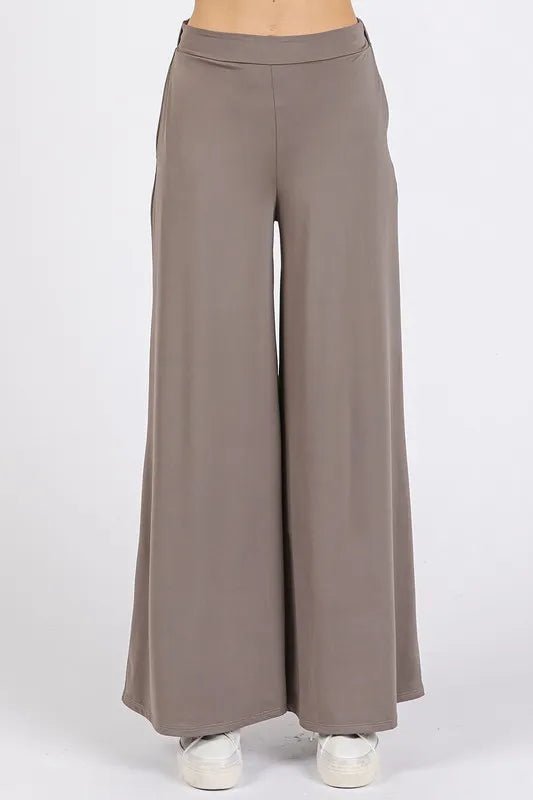 Mittoshop Yoga Air Stretch Elastic Waist Wide Leg Pants - Love Salve
