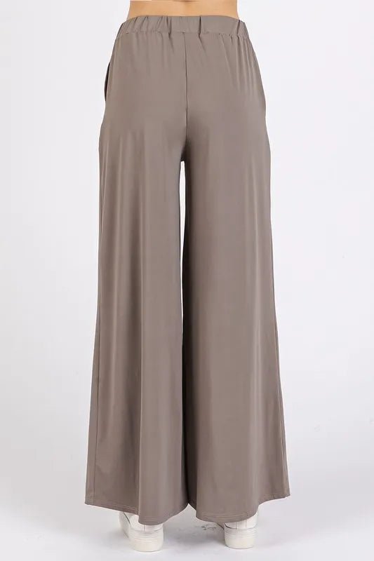 Mittoshop Yoga Air Stretch Elastic Waist Wide Leg Pants - Love Salve