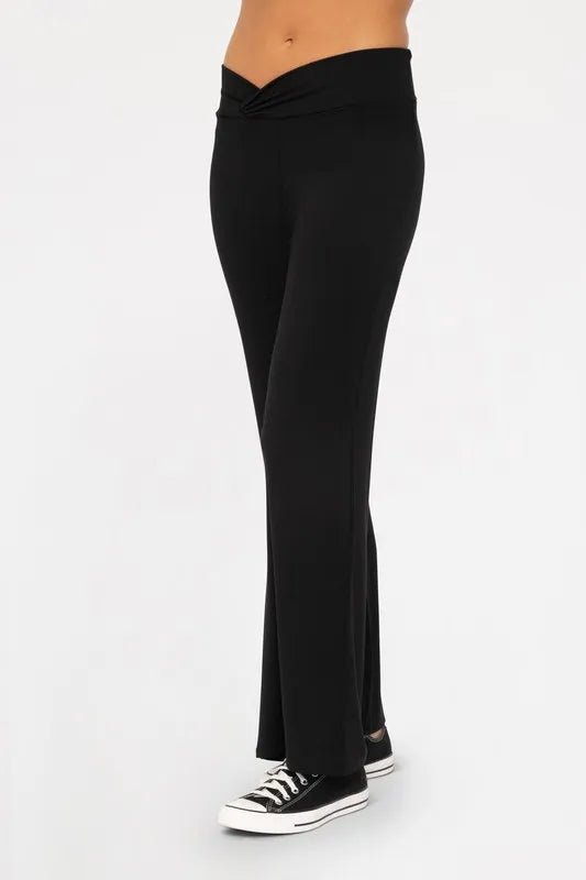 Mono B Cross Pleat Flare Pants for Stylish Looks - Love Salve