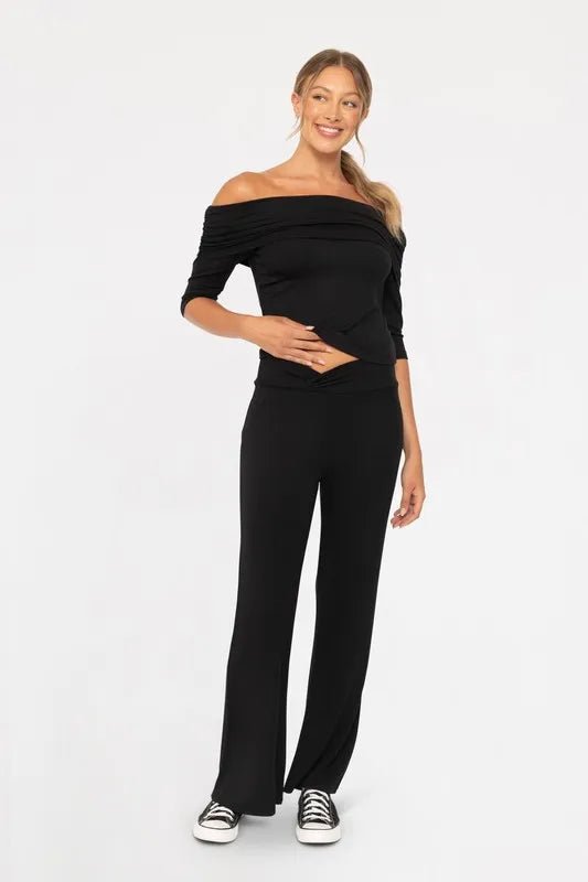 Mono B Cross Pleat Flare Pants for Stylish Looks - Love Salve