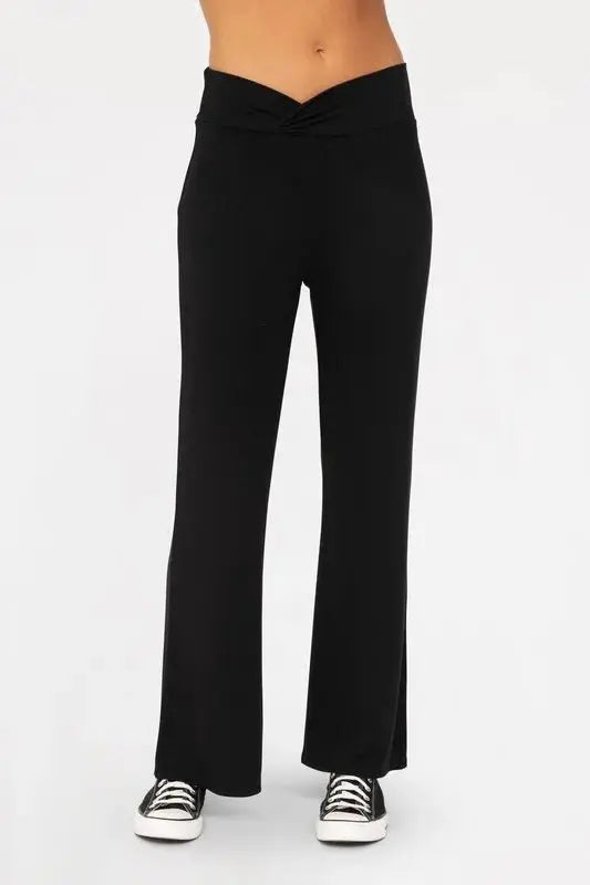 Mono B Cross Pleat Flare Pants for Stylish Looks - Love Salve