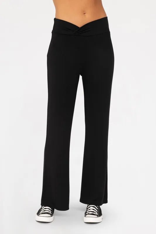Mono B Cross Pleat Flare Pants for Stylish Looks - Love Salve