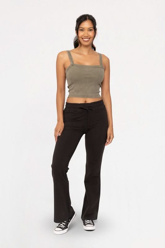 Mono B Drawstring Flared Pants - Love Salve