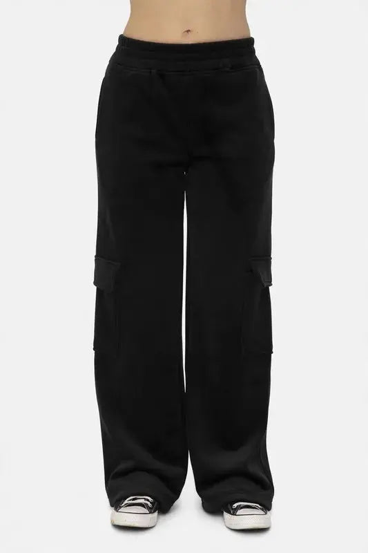 Mono B Elastic Waist Corduroy Cargo Pants for Women - Love Salve