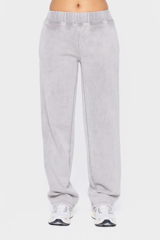 Mono B Elastic Waist Fleece Pants with Pockets - Love Salve