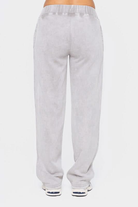 Mono B Elastic Waist Fleece Pants with Pockets - Love Salve