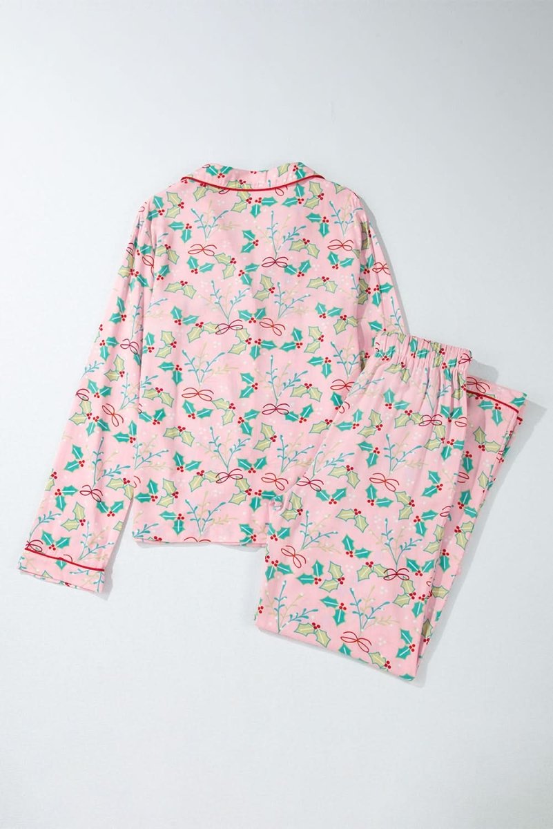 Multicolour Floral Christmas Pajamas Set - Love Salve