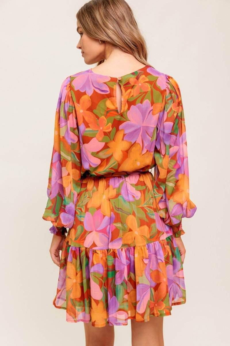 MUTED GARDEN WOVEN MINI DRESS - Love Salve