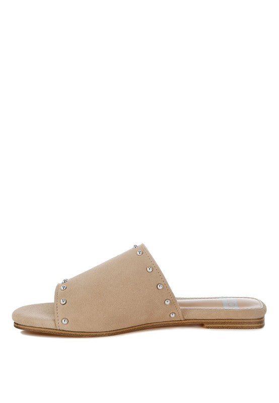 Odalia Soft Suede Leather Studded Flats for Women - Love Salve