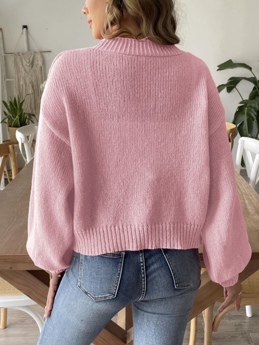 Pearl Open Front Long Sleeve Cardigan - Love Salve