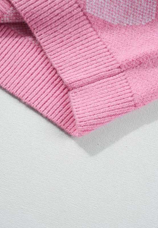 Pearl Trim Heart Round Neck Long Sleeve Sweater - Love Salve