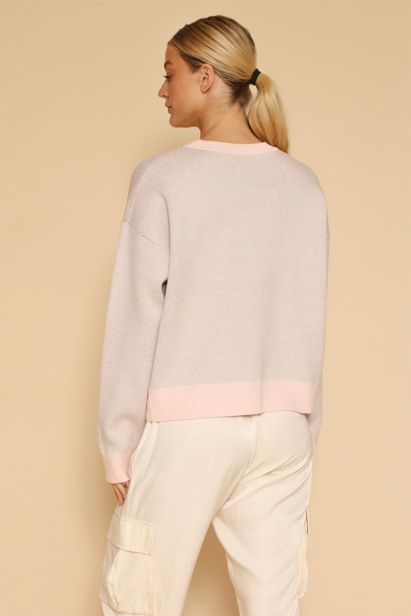 Pig face knit sweater