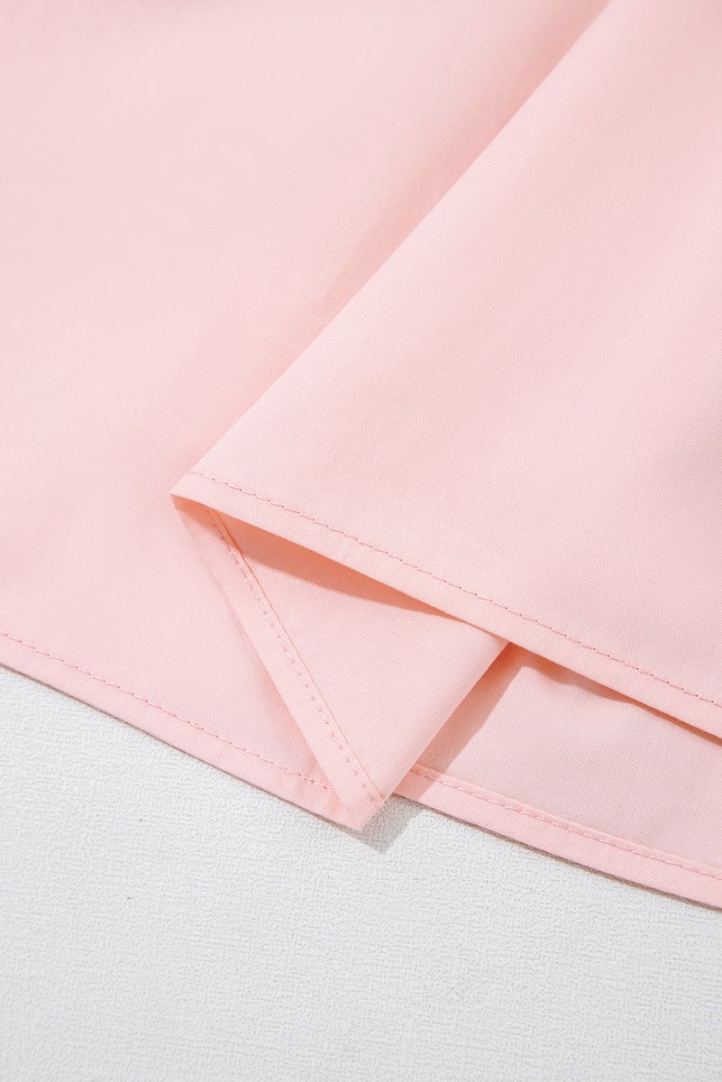 Pink V Neck Flutter Sleeve Smocked Bodice Maxi Dress - Love Salve