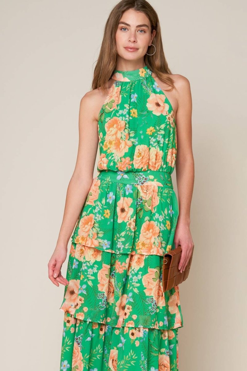 PORCELAIN BLOOM WOVEN MAXI DRESS - Love Salve