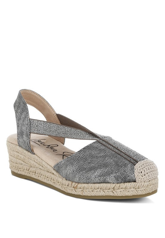 Port Side Metallic Woven Espadrille Wedges for Summer Style - Love Salve