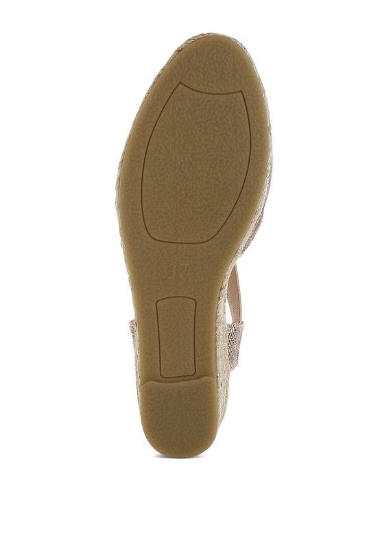 Port Side Metallic Woven Espadrille Wedges for Summer Style - Love Salve