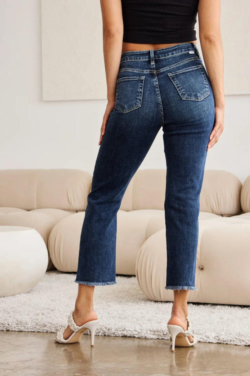 RFM Crop Dylan Full Size Tummy Control Distressed Jeans - Love Salve