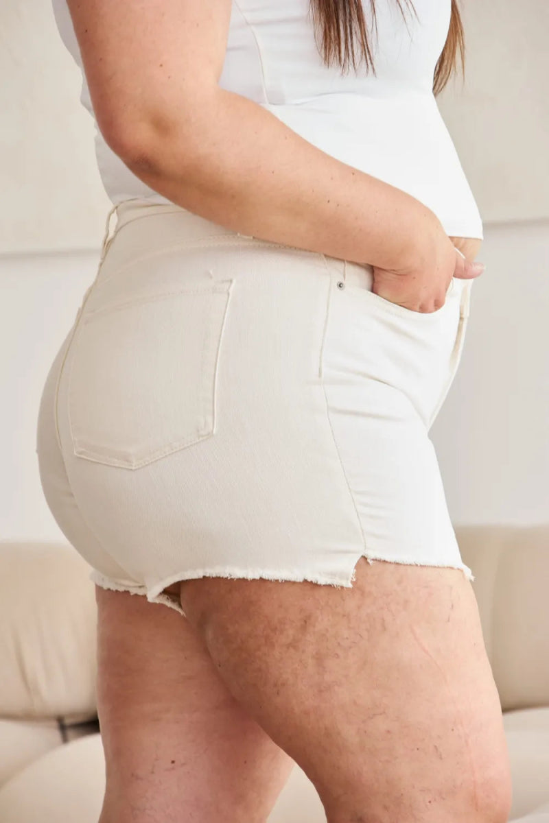 RFM Full Size Tummy Control High Waist Denim Shorts For Women - Love Salve