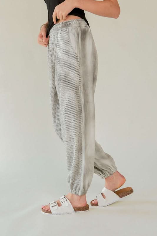 Rhinestone-Embellished Elastic Waist Joggers by Davi & Dani - Love Salve