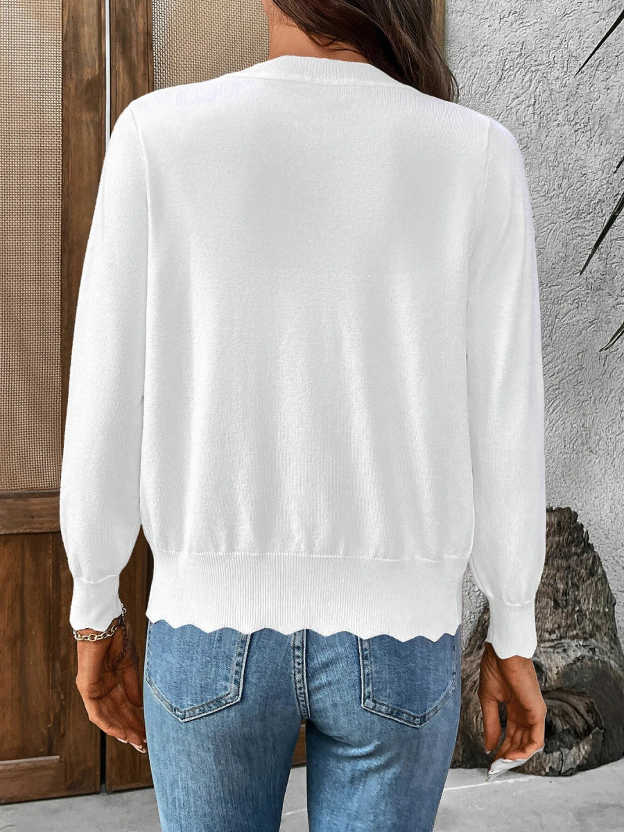 Ribbed Edge Button - Up Knit Cardigan - Love Salve