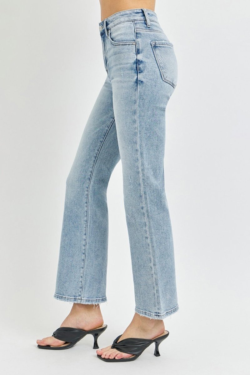 RISEN Full Size High Rise Ankle Flare Jeans for Women - Love Salve