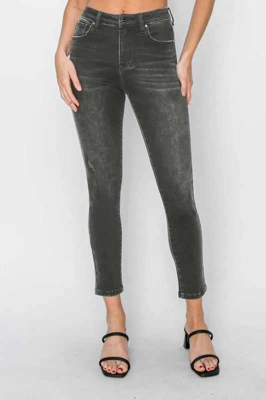 RISEN Full Size High Rise Ankle Skinny Jeans for Women - Love Salve